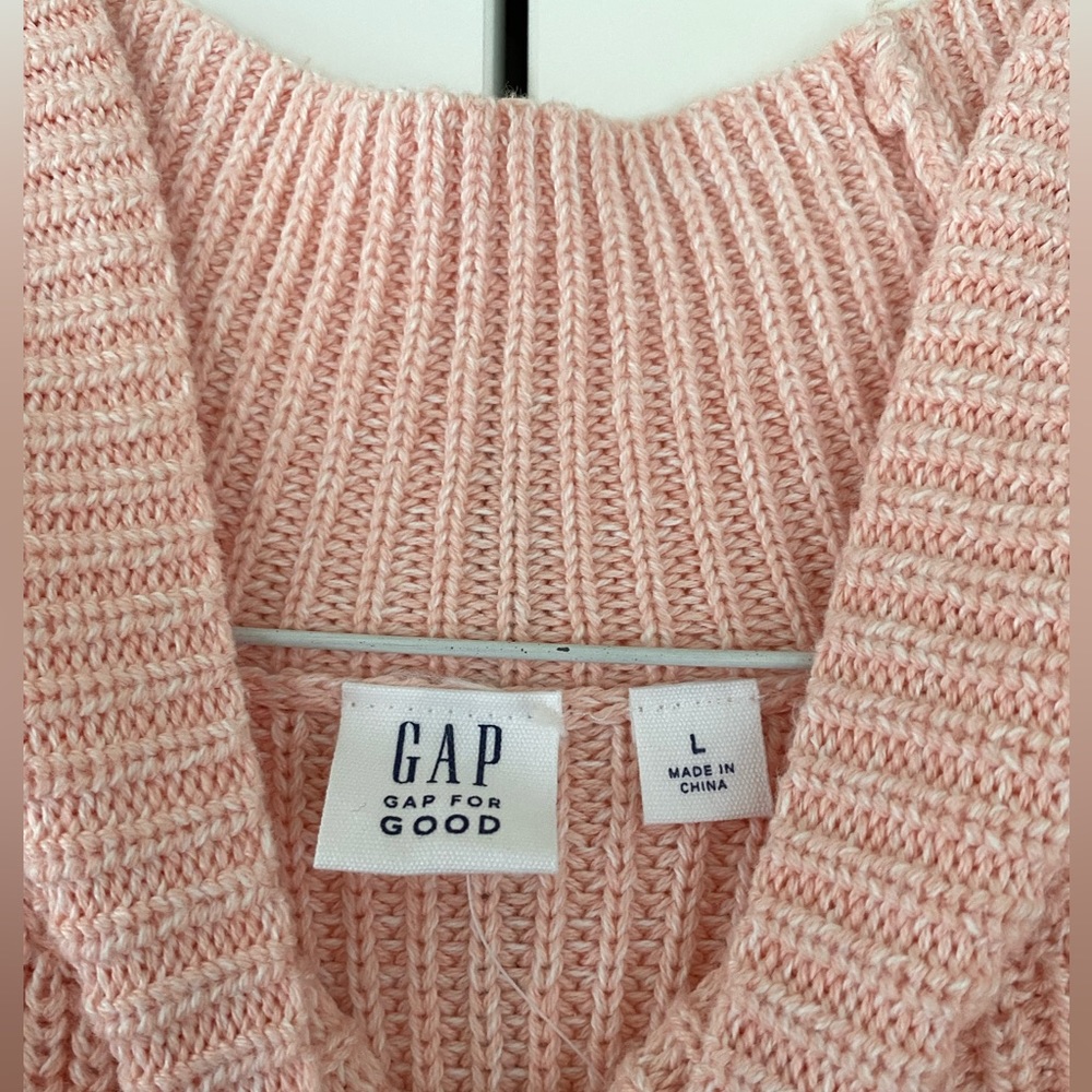 NWT GAP FOR GOOD 100% COTTON SWEATER IN THE SWEETEST SHADE OF PINK SIZE L - Picture 2 of 4